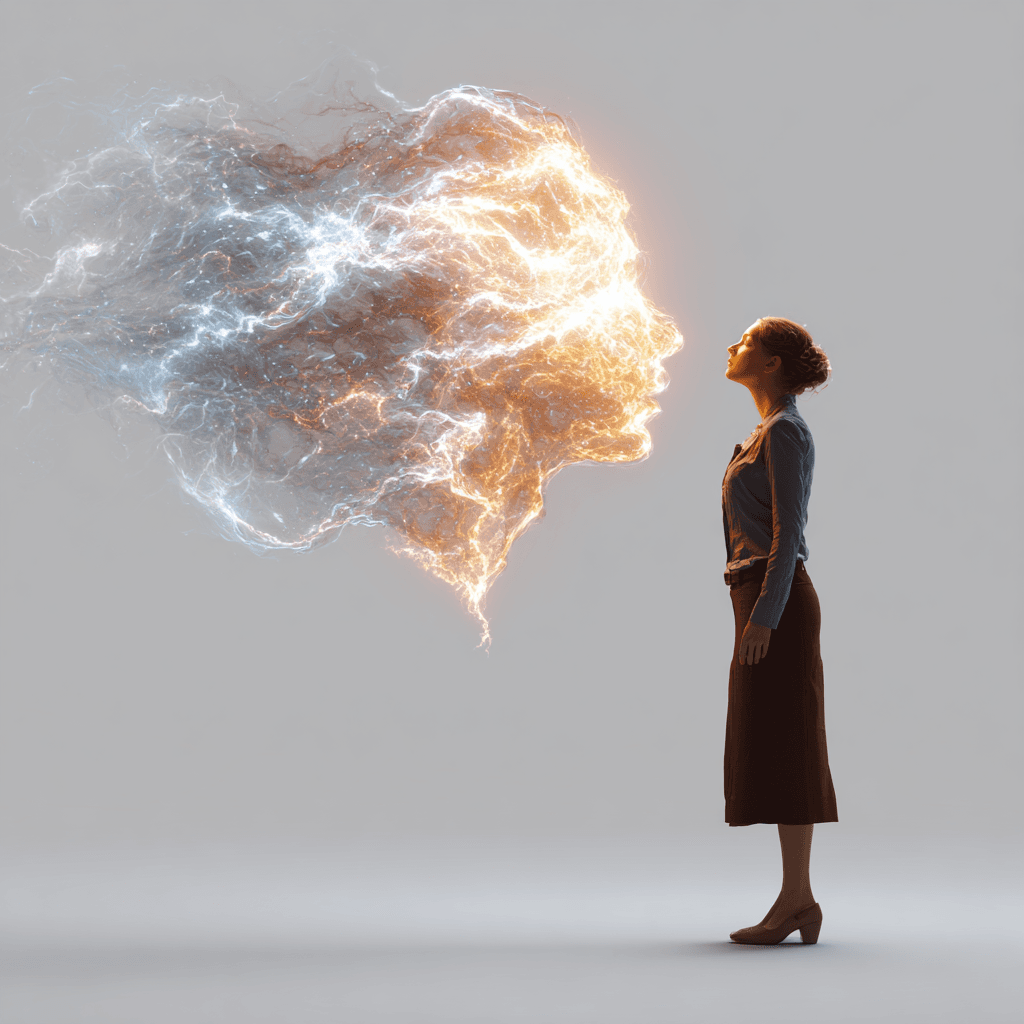 Smoke figure representing Alpha-Theta Inquiry